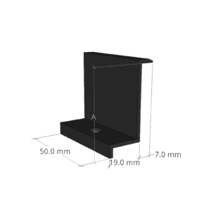 Šoninis saulės modulio laikiklis 50×30 mm, juodas